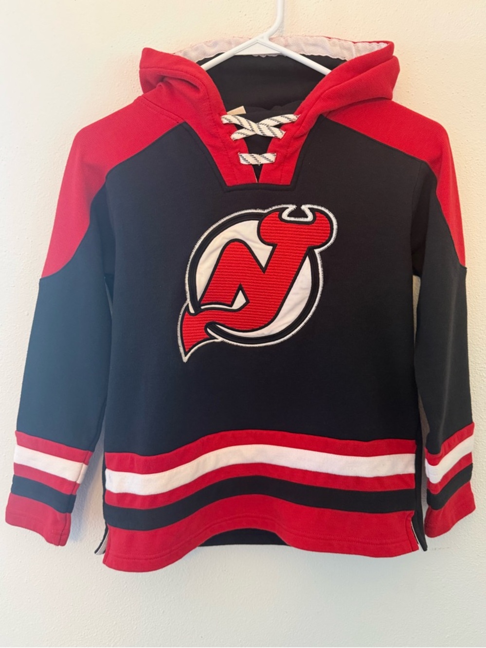 Youth NJ Devils Lace Up Hoodie